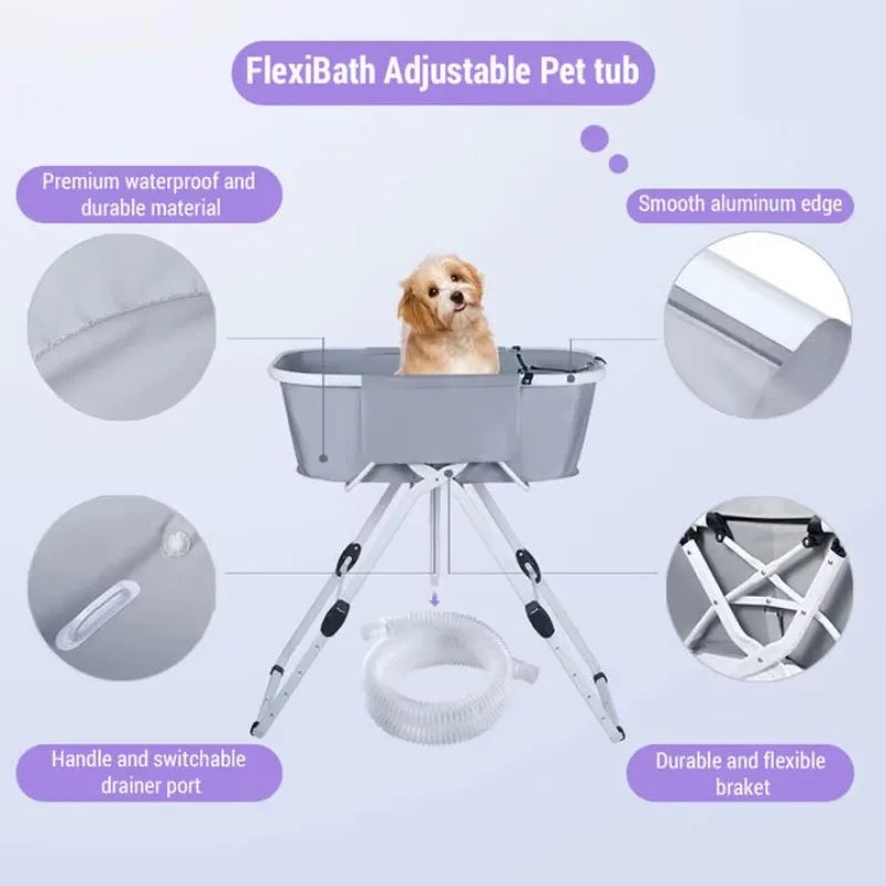 Elevated Foldable Dog Bath Tubs For Medium To Large Pets