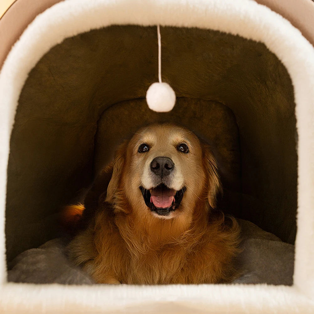 Detachable Plush Dog Nest Bed Shelter For Medium Dogs Cats