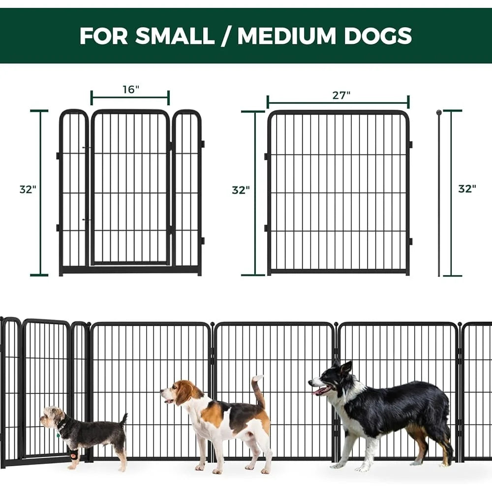 Heavy Duty Metal Dog Playpen 6 Panels 32 Inch Expandable