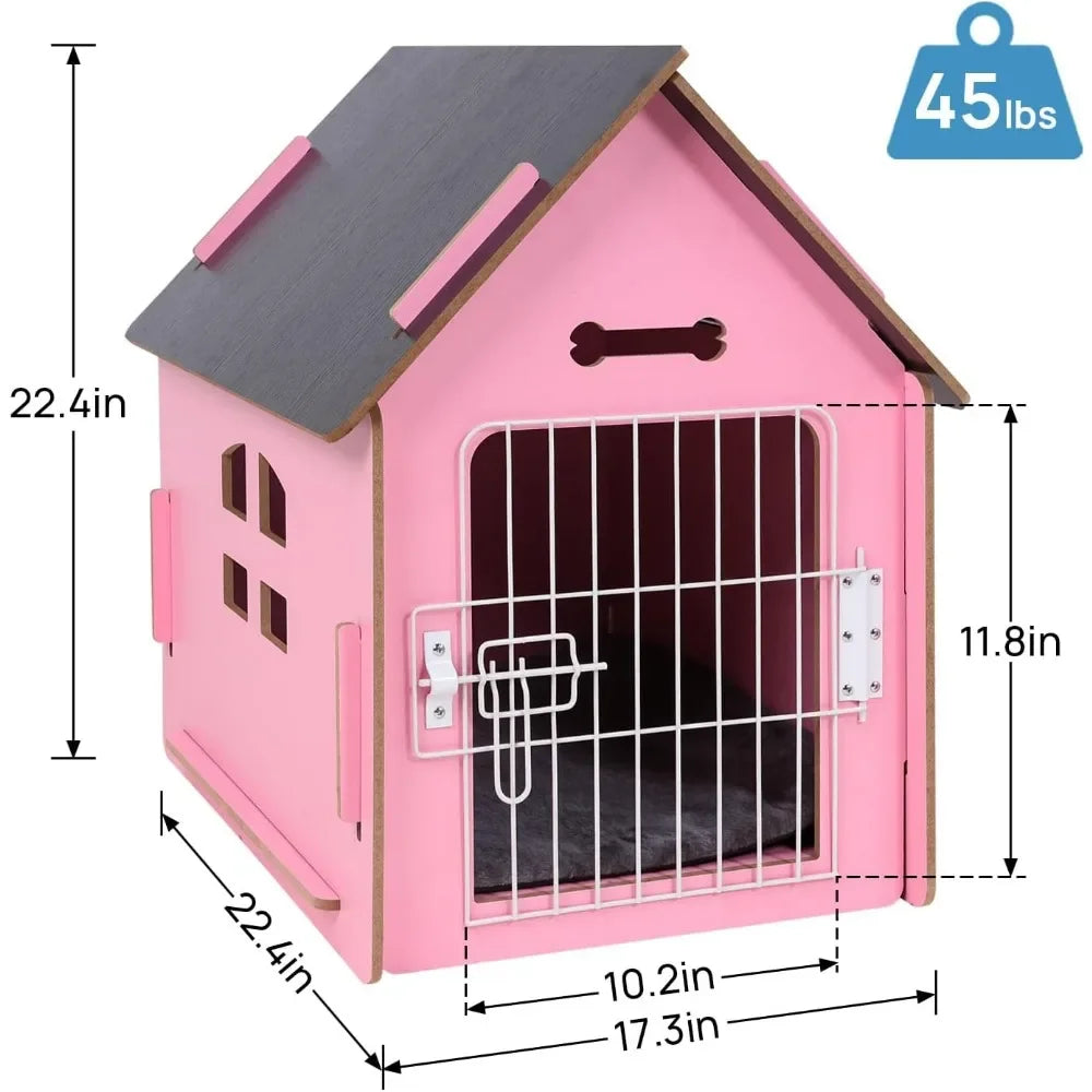 Cozy Wooden Indoor Dog House For Small Pets And Cats