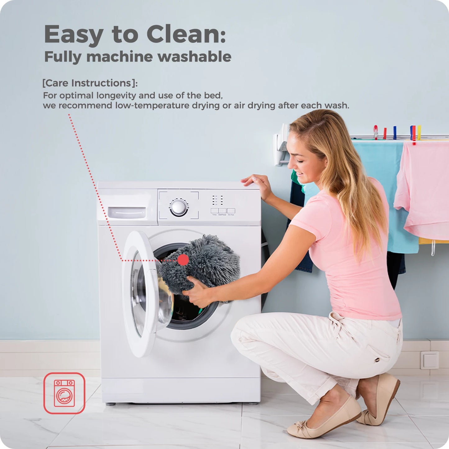 Beige Calming Dog Bed Fluffy Large Washable Couch Cover