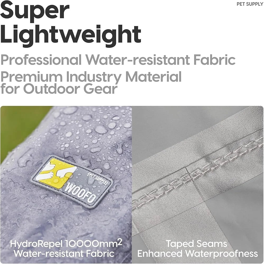 Quick Slip On Waterproof Dog Rain Poncho Lightweight Adjustable Raincoat For All Breeds