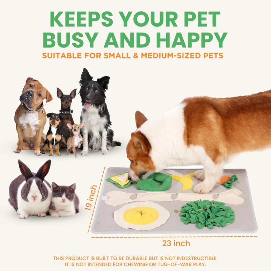 Snuffle Mat for Large Dogs 19x23 Indoors Keeps Pets Busy