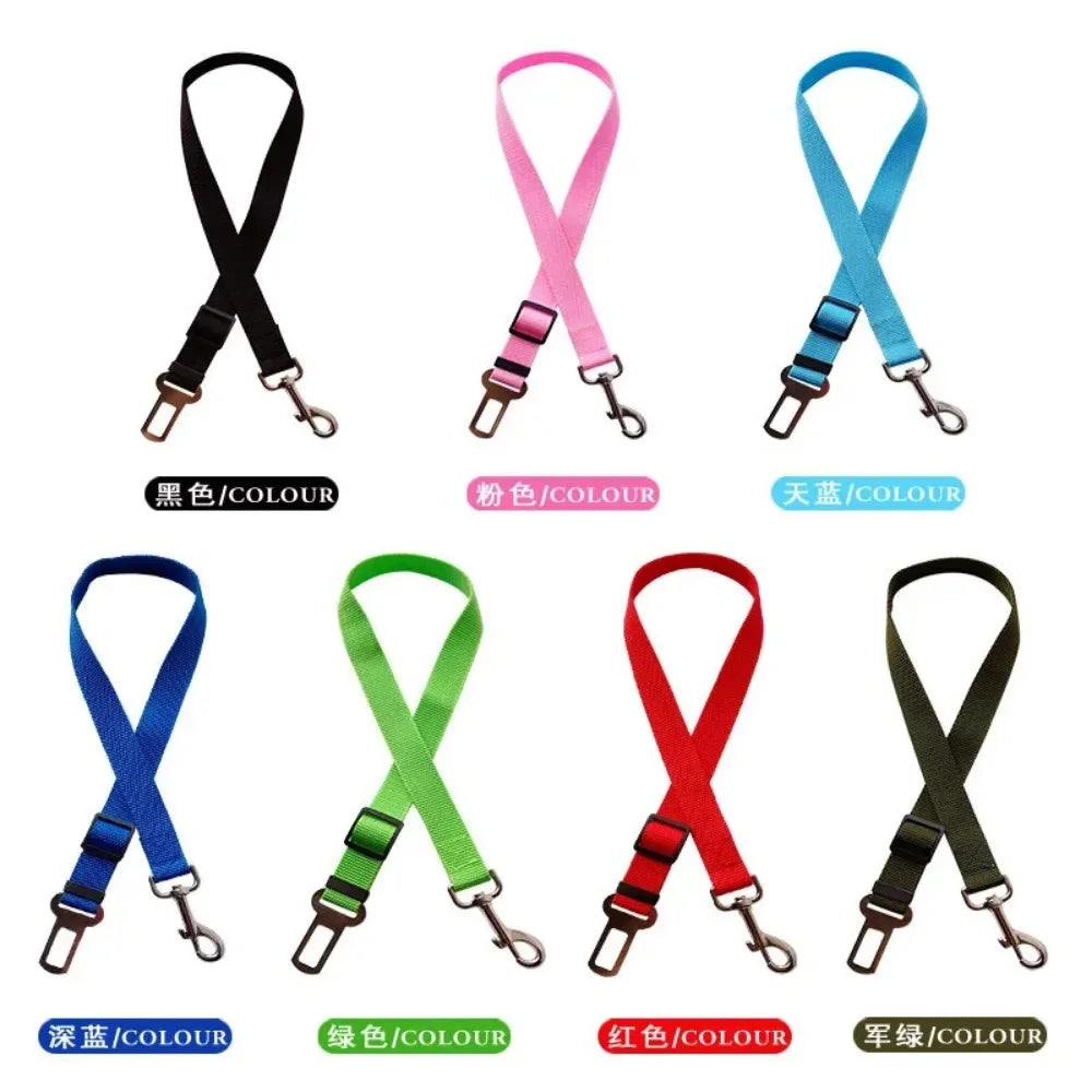 Adjustable Dog Car Seat Belt Harness Clip Safety Lever Vehicle For Cats Pets All Seasons