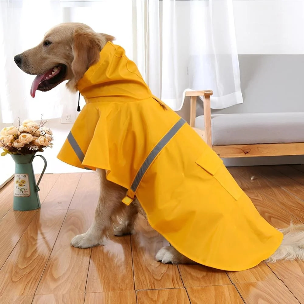 Large Dog Raincoat Waterproof Adjustable Lightweight Jacket