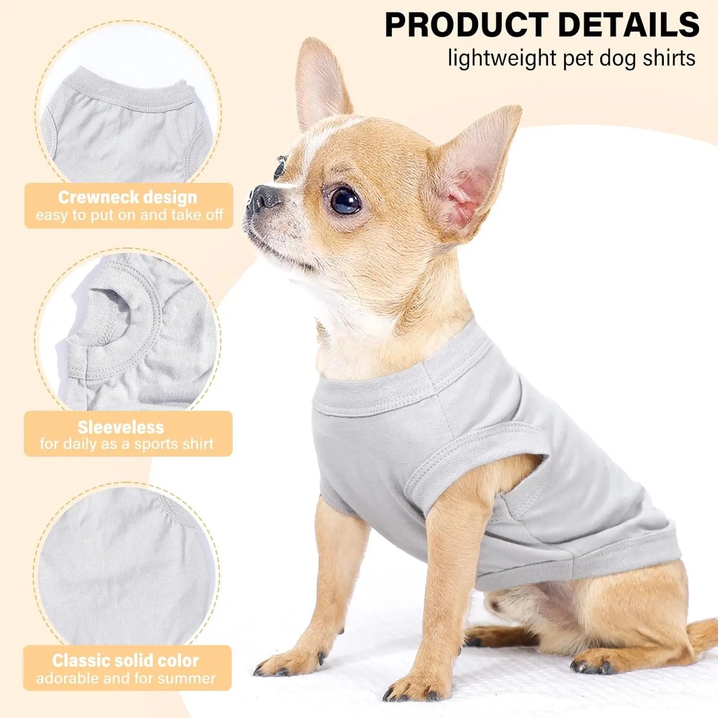 2 Pack Soft Dog Shirts For Small Dogs And Cats Lightweight