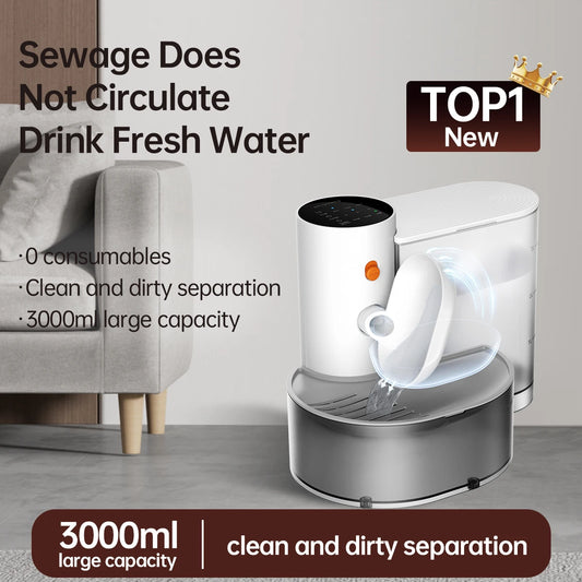 Smart Pet Water Dispenser Wireless Cat Water Fountain Rechargeable Automatic Water Feeder for Cats and Small Dogs