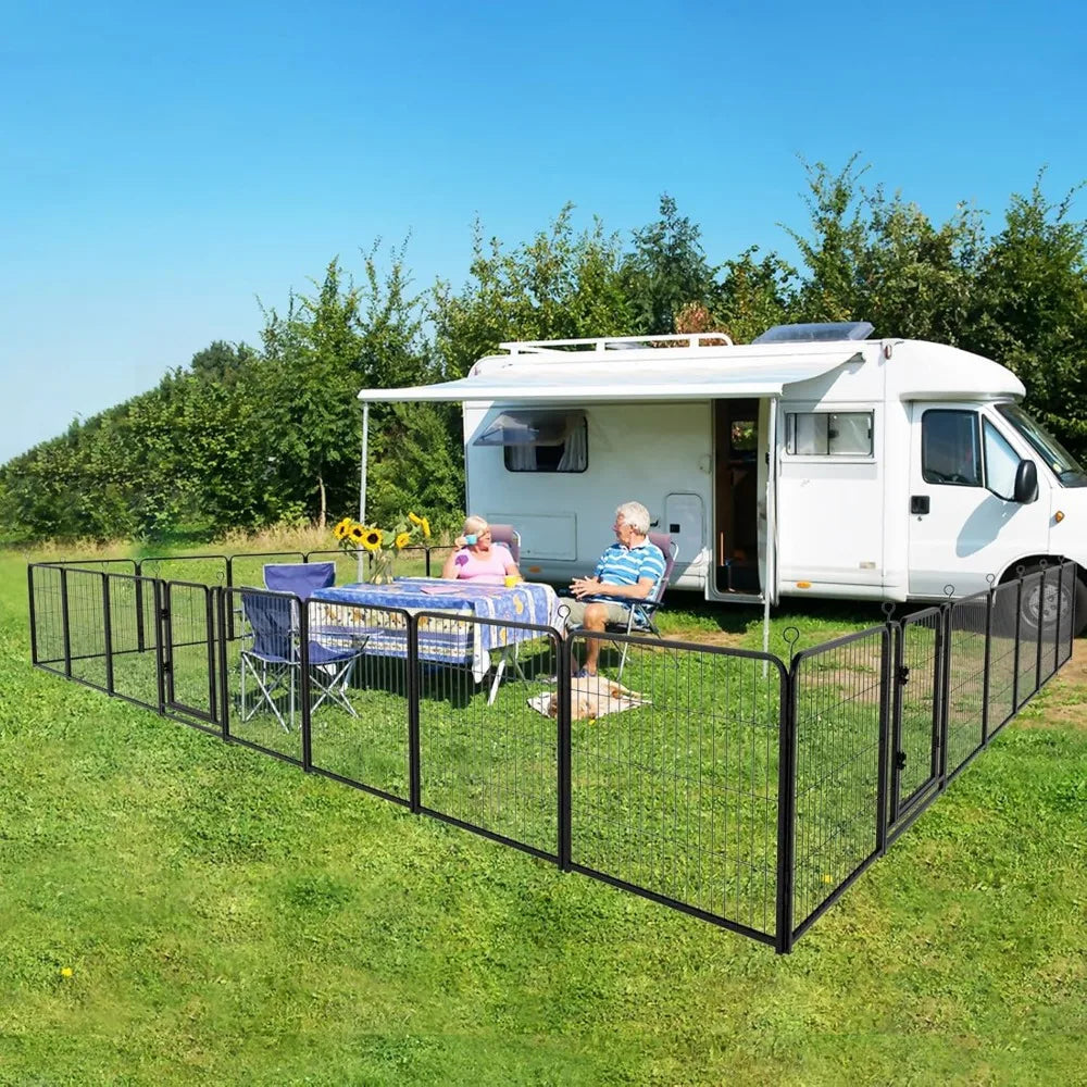 Outdoor Dog Playpen 24 Panels Anti Rust 32 Inch Height