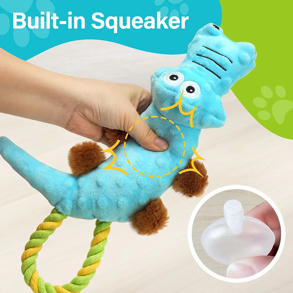 Dog Squeaky Toy 2 Pack Interactive Plush Tug Of War Toy