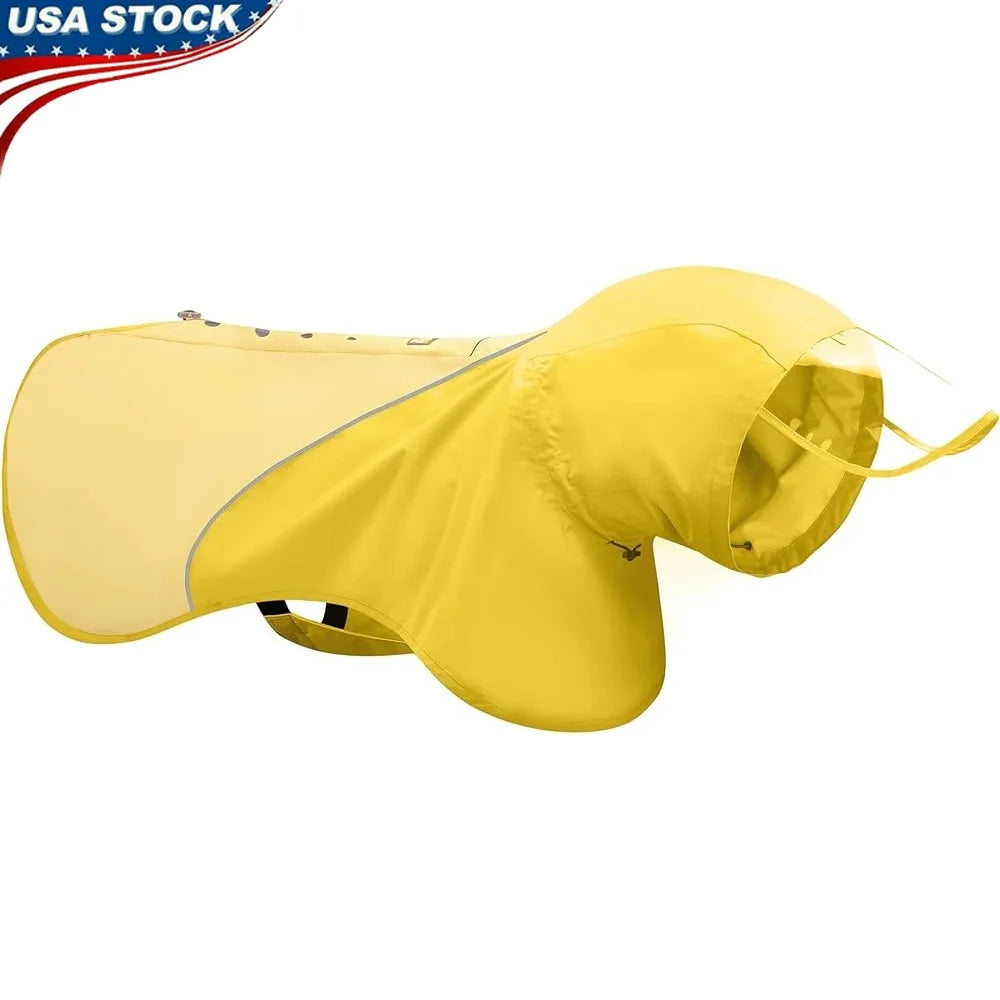 Quick Slip On Waterproof Dog Rain Poncho Lightweight Adjustable Raincoat For All Breeds