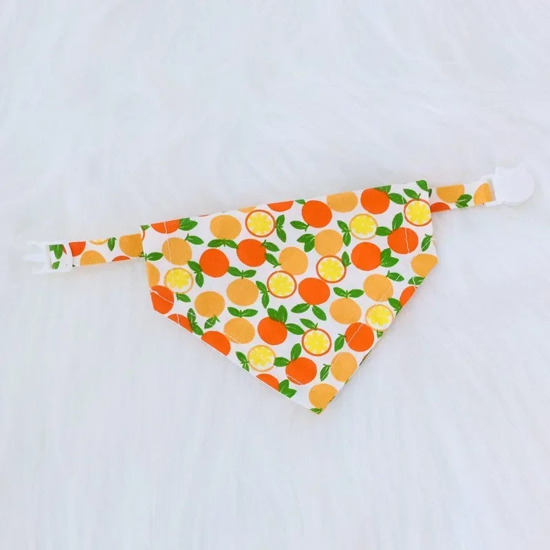 Fruit Printing Bandanas For Dogs And Cats Triangle Adjustable Scarf Pet Dog Puppy Grooming Accessories