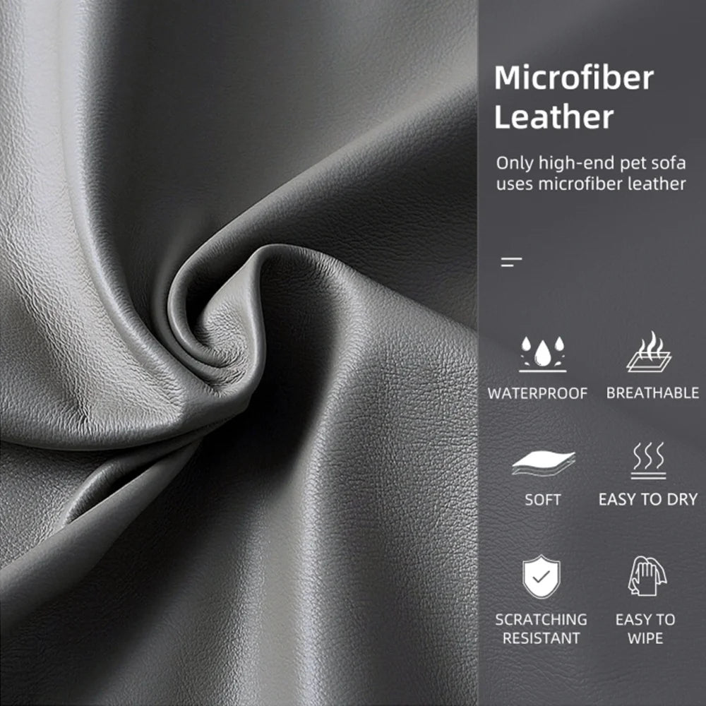 M XXL Orthopedic Dog Bed Bolster Microfiber Leather Sofa Style Waterproof Calming Bed With Removable Cover Easy Clean