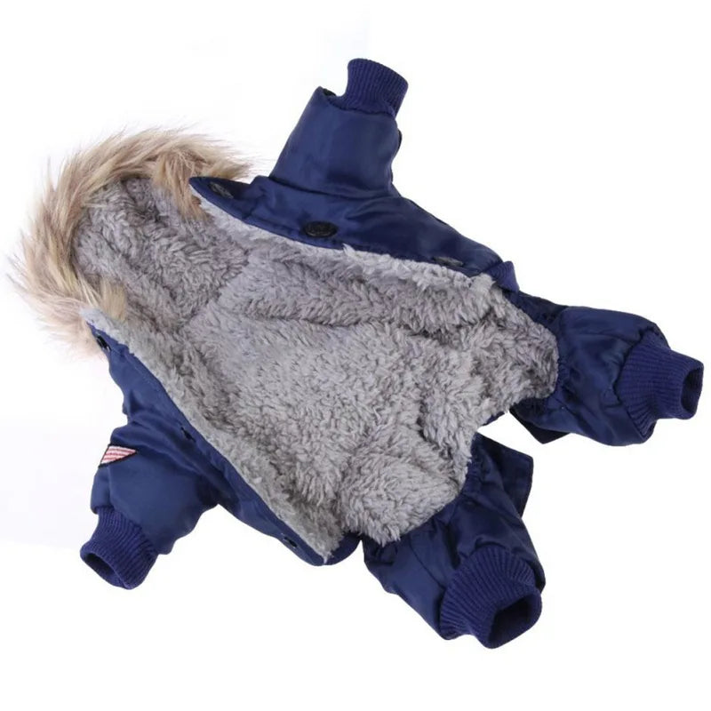 Winter Warm Hooded Padded Dog Jacket Small Medium Dogs