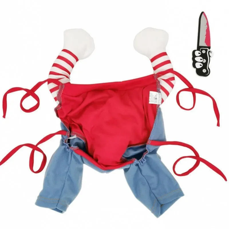 Funny Dog Chucky Costume Sweatshirt Set Halloween Pet