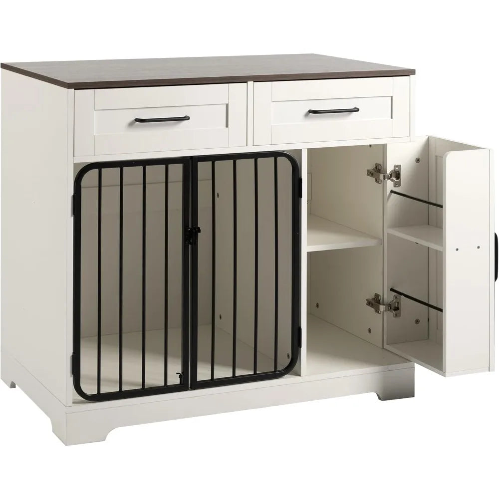 Dog Crate Furniture End Table Kennel With Storage Drawers