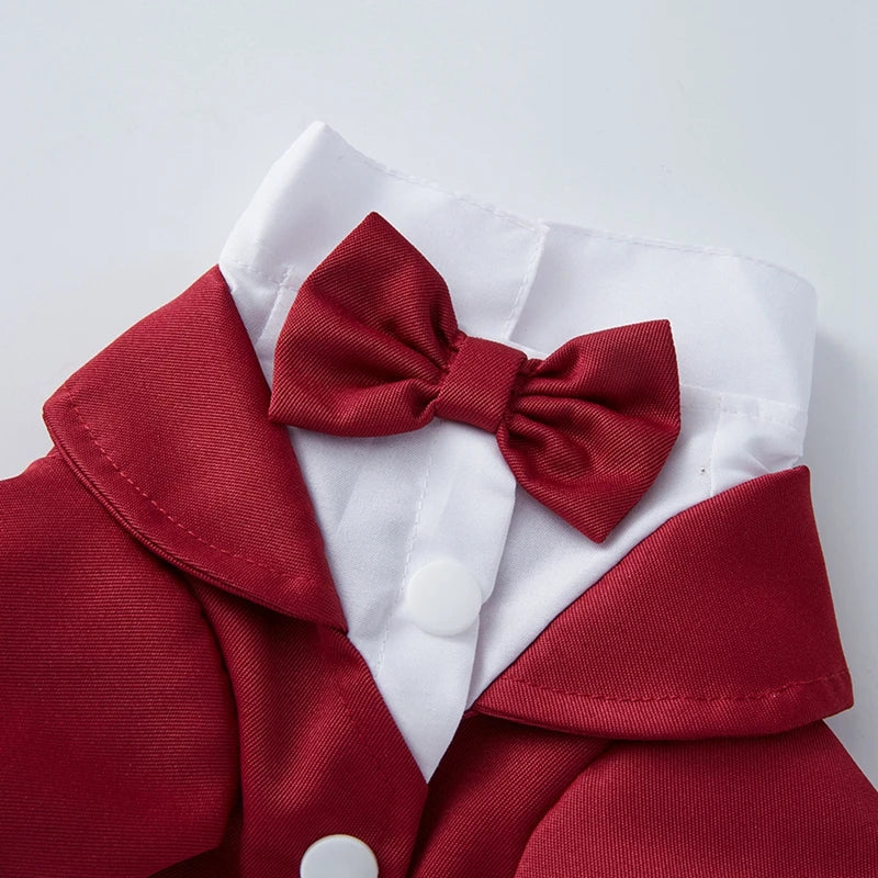 Pet Dog Tuxedo Formal Suit For Small Medium Dogs Bow Tie