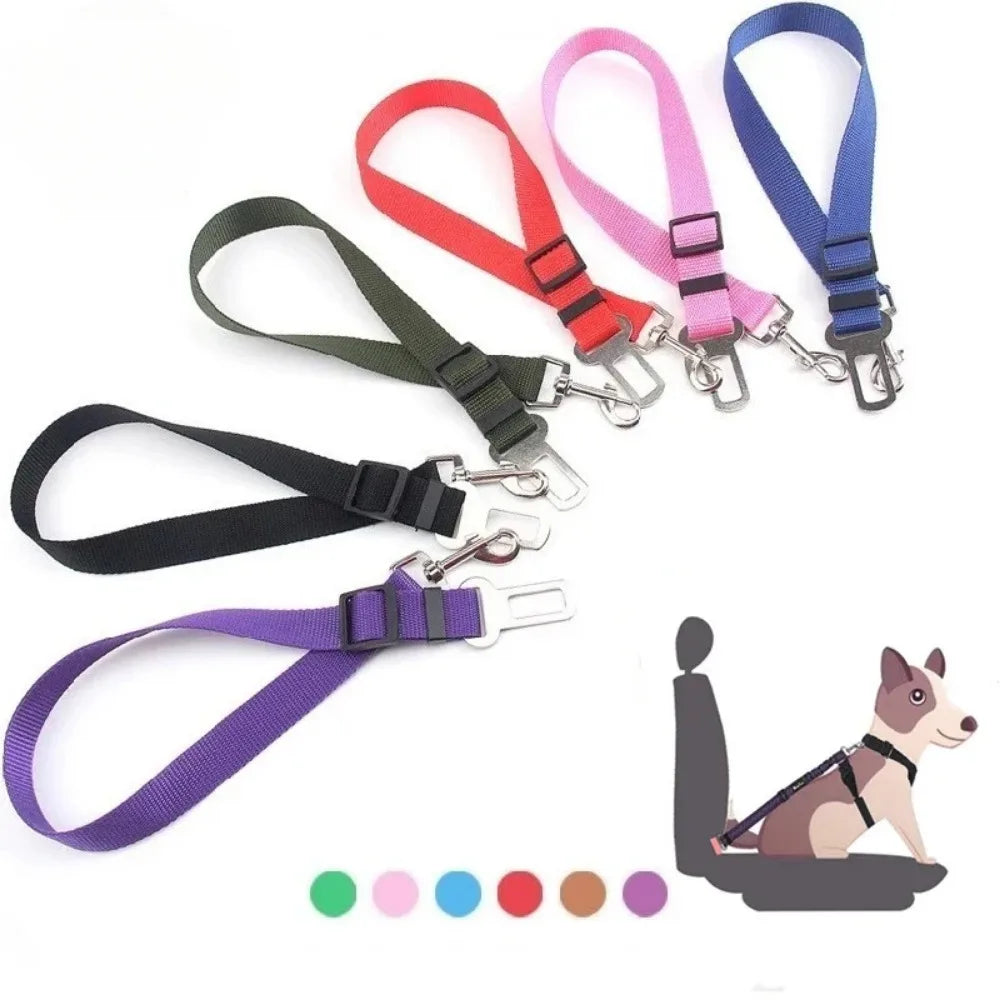 Adjustable Dog Car Seat Belt Harness Clip Safety Lever Vehicle For Cats Pets All Seasons