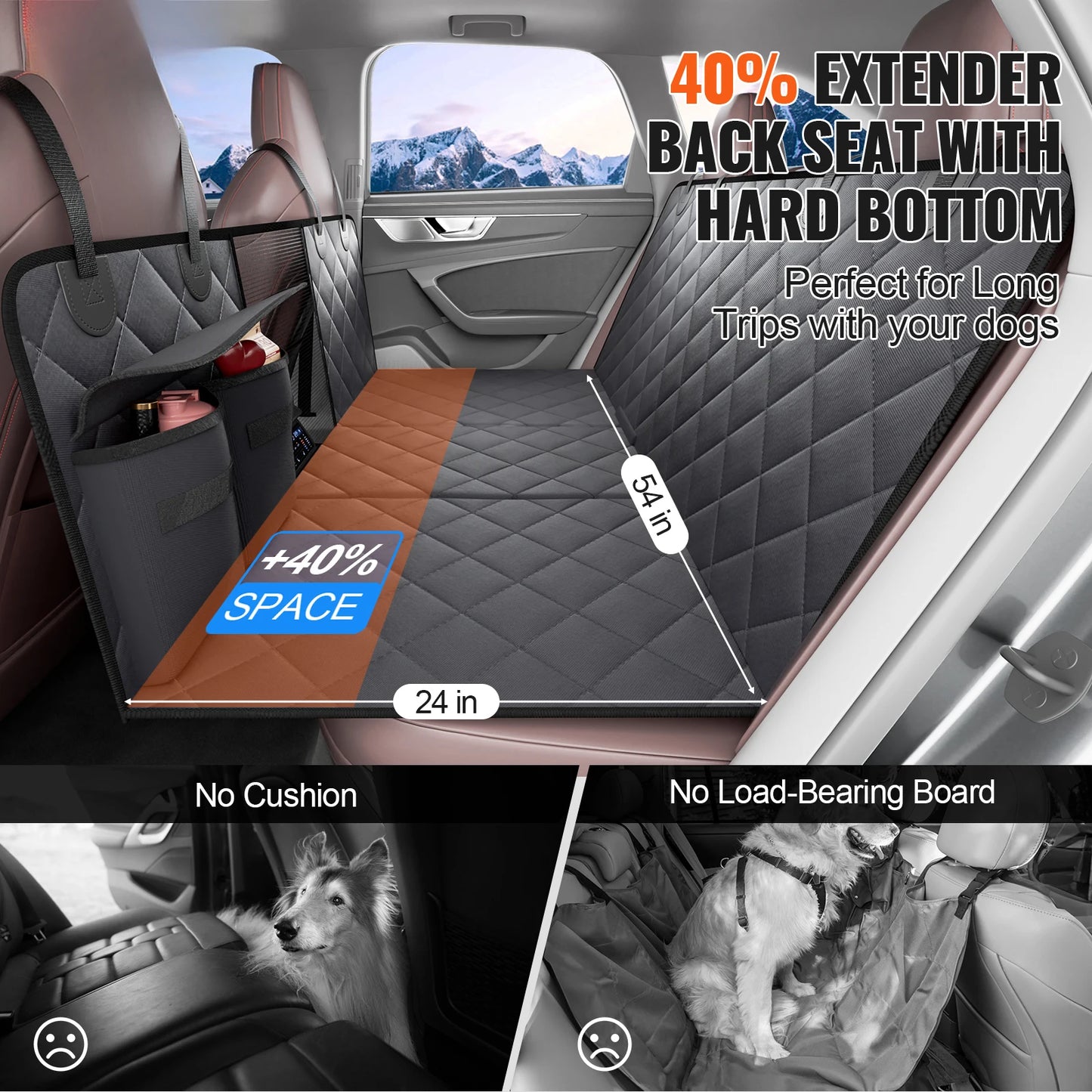 Dog Hammock Back Seat Extender Waterproof Car Cover