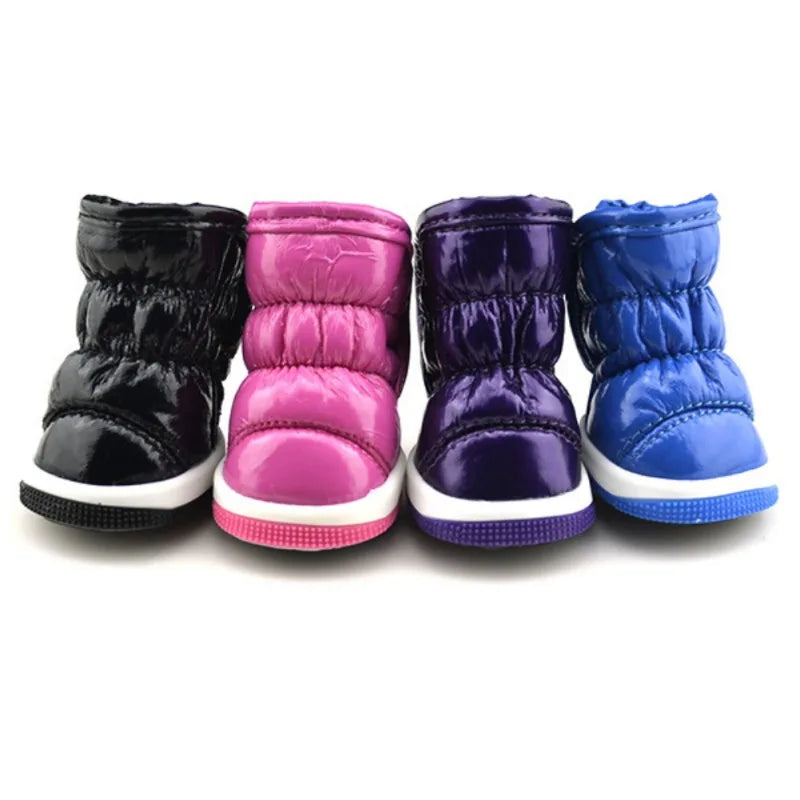 4 Piece Set Waterproof Dog Winter Rain Boots For Small Dogs