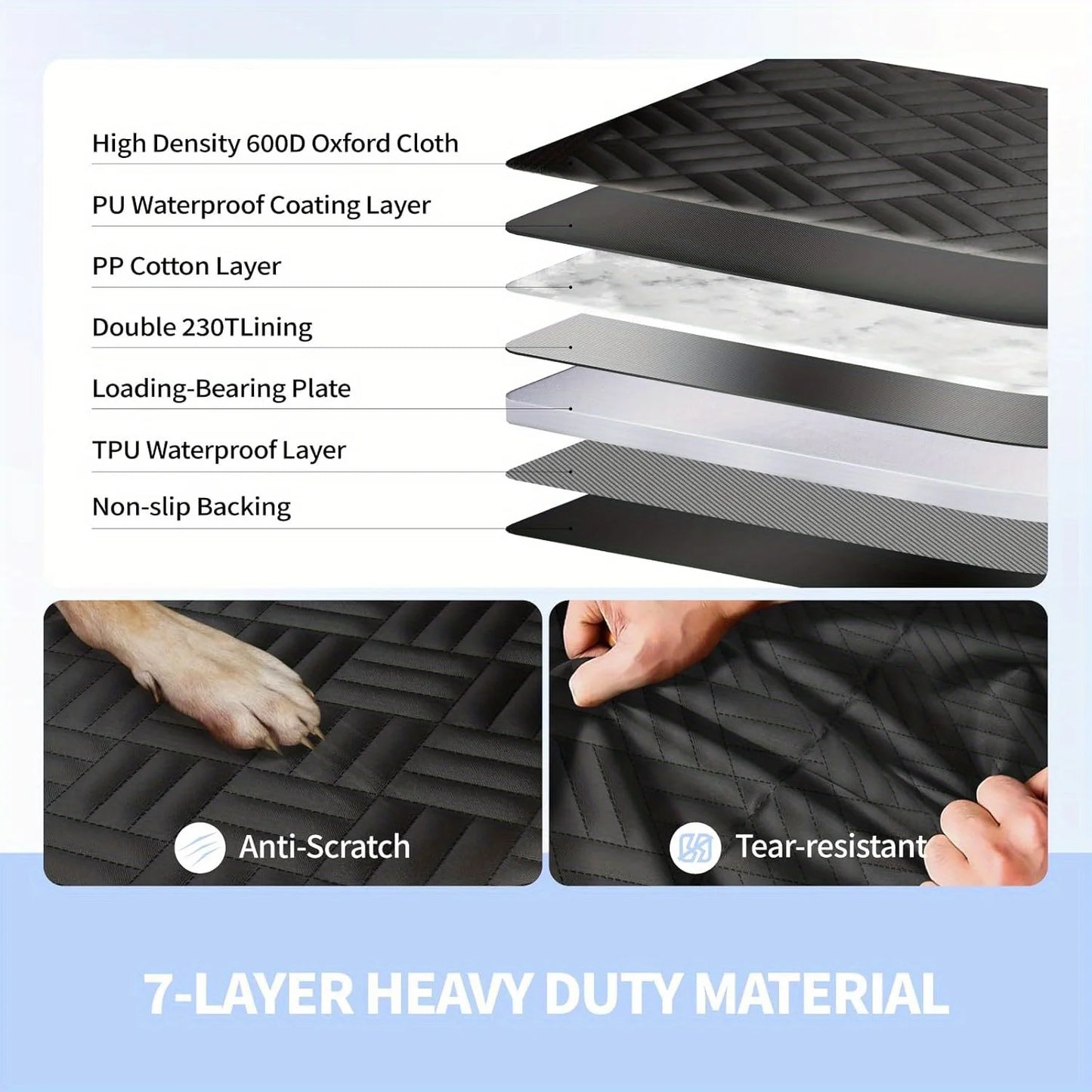 Dog Car Seat Cover Back Seat Extender Waterproof 400 Pounds