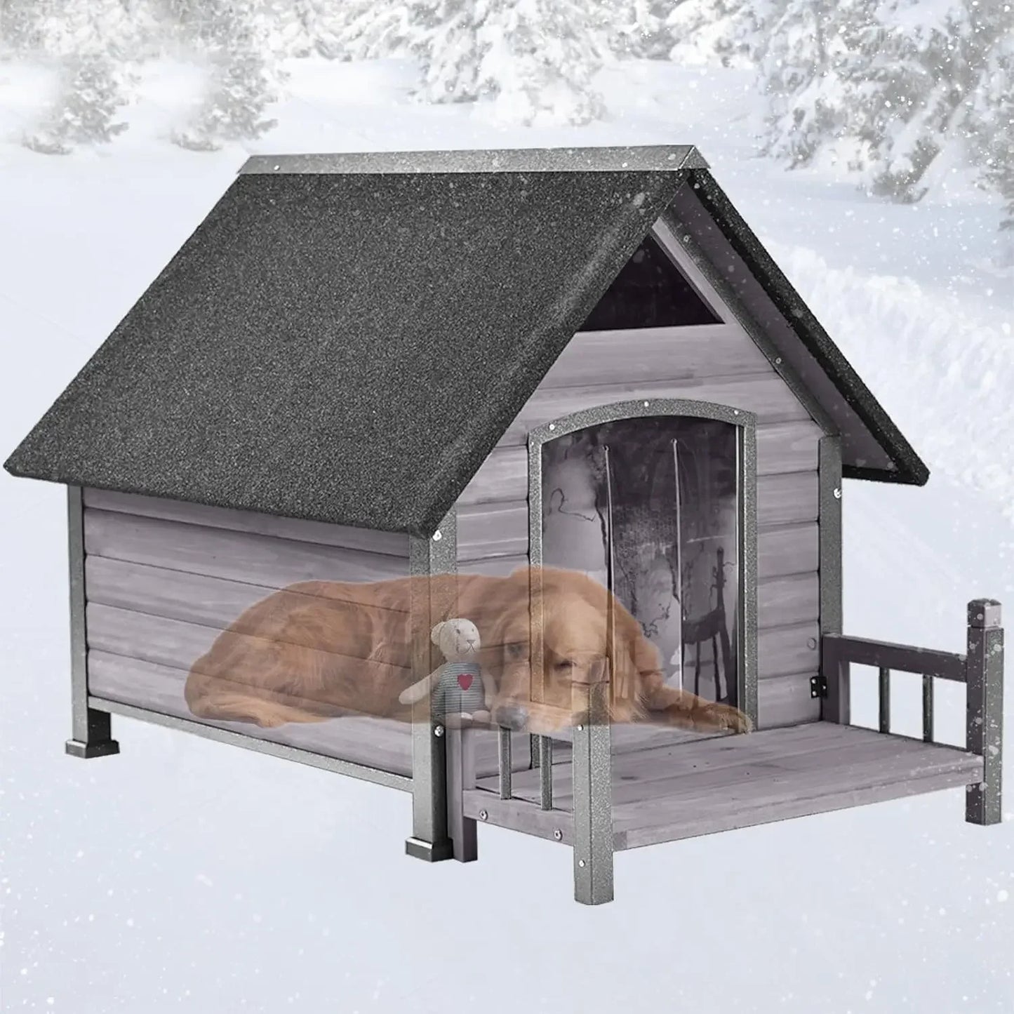 Outdoor Dog House for Large Breed Weatherproof Kennel