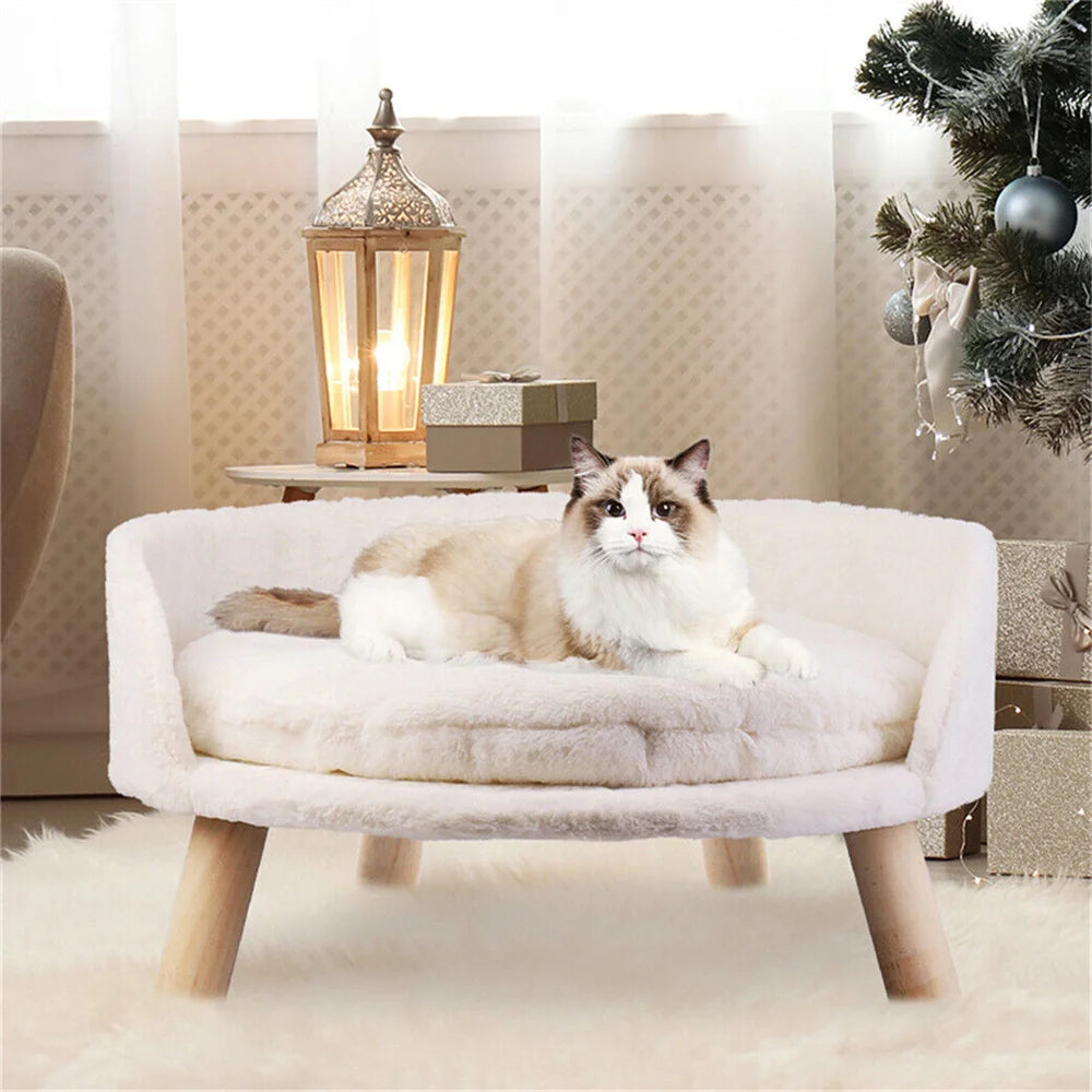 Ultra Soft Elevated Dog Cat Sofa Bed With Waterproof Cushion