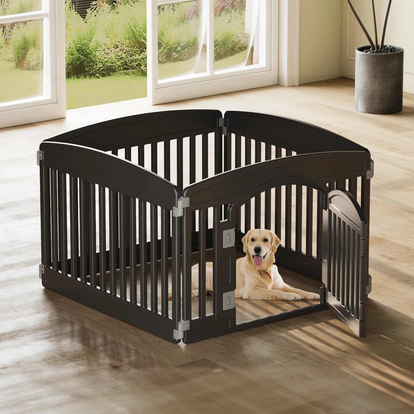 Plastic Dog Playpen 6 Panel 24in Expandable Indoor Fence