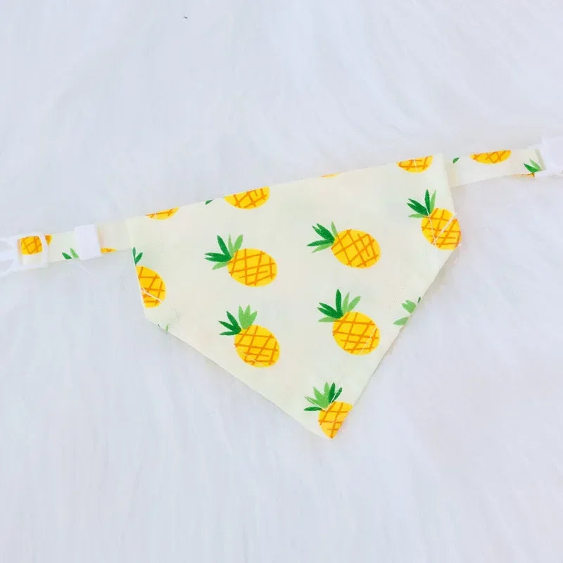 Fruit Printing Bandanas For Dogs And Cats Triangle Adjustable Scarf Pet Dog Puppy Grooming Accessories