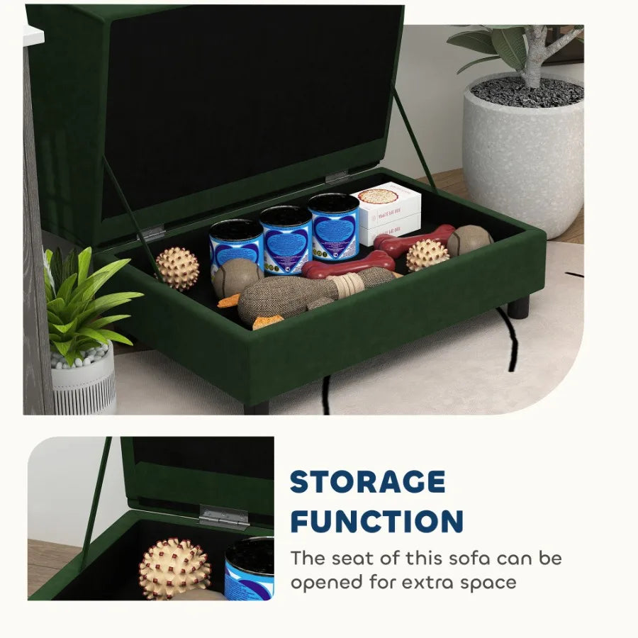 PawHut Pet Sofa Bed With Storage For Cats And Small Dogs