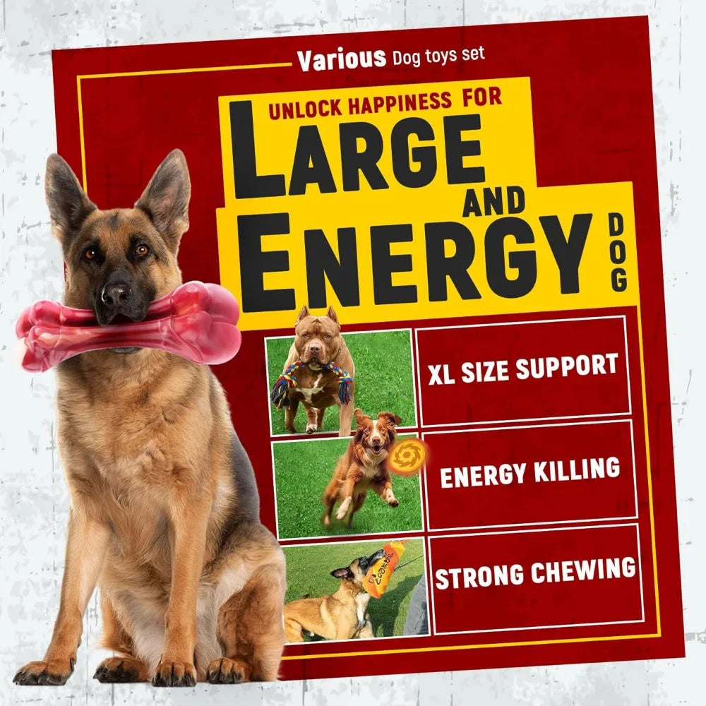 Zeaxuie 12 Pack Heavy Duty Dog Chew Toys Aggressive Chewers