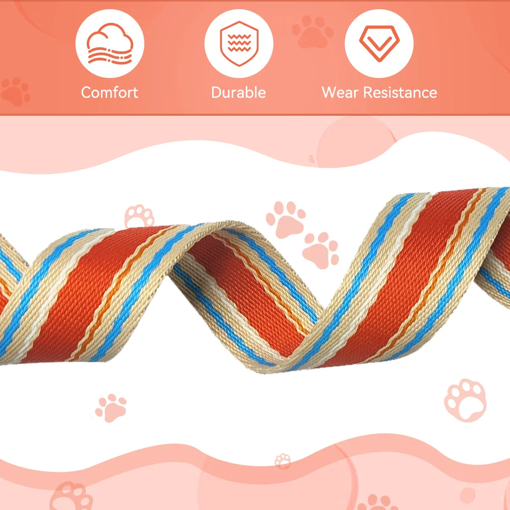 Adjustable Dog Collar and Leash Set for Small Medium Large Dogs Neck Size 12 to 32 Inches