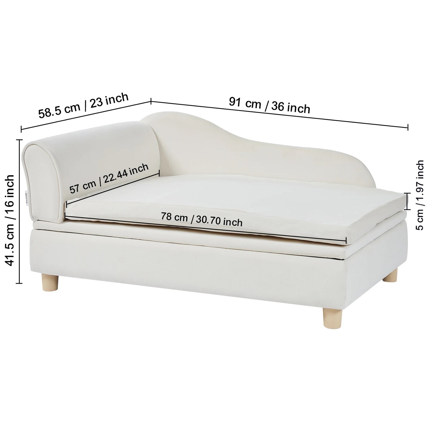 SucceBuy Pet Sofa Couch For Medium Sized Dogs And Cats Soft Velvety Dog Bed For Living Room Bedroom Clinic Pet Store