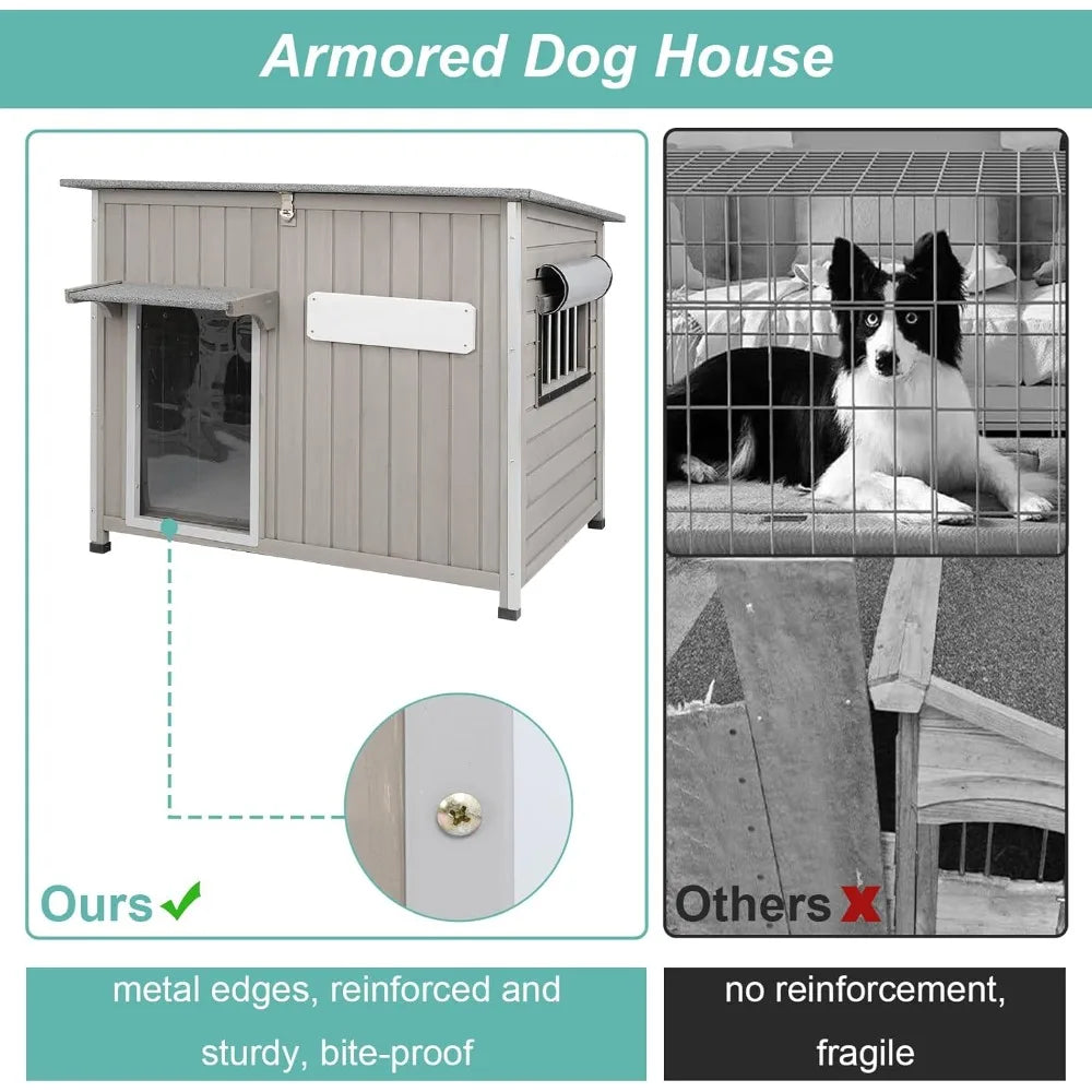 Outdoor Weatherproof Dog House With Raised Feet Anti Chewing