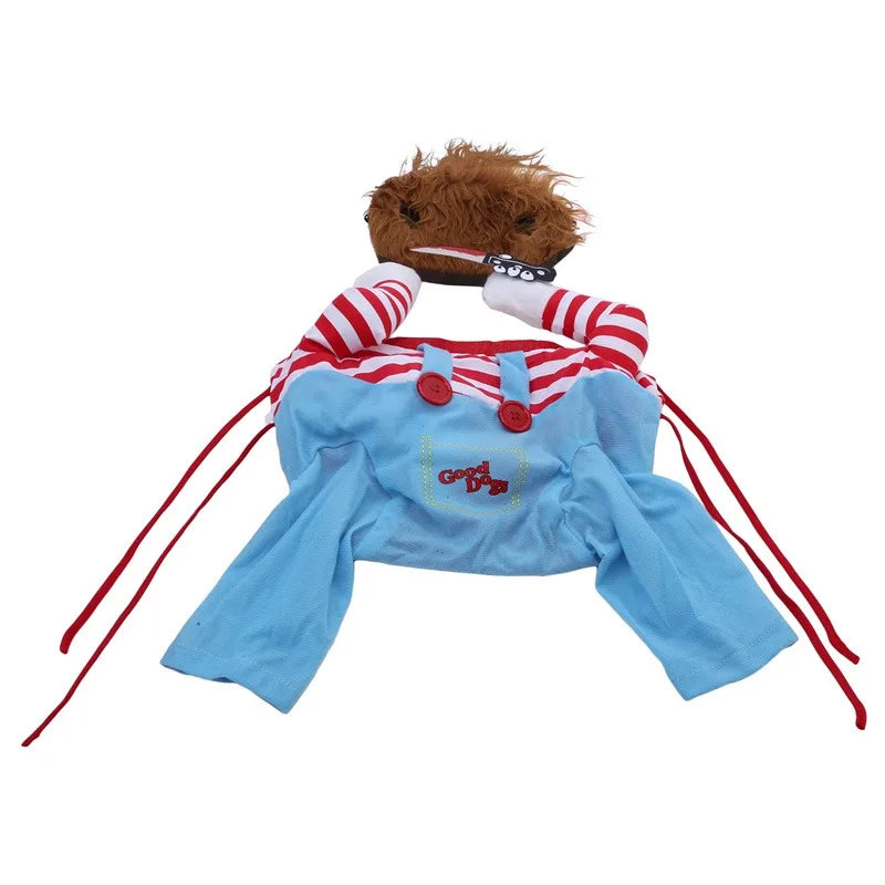 Funny Dog Chucky Costume Sweatshirt Set Halloween Pet