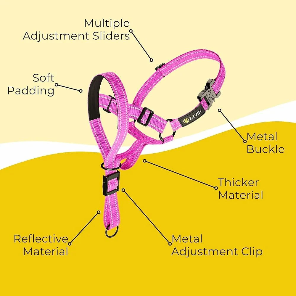 Soft Padded No Pull Dog Head Halter Adjustable Safety Strap Training Collar for Small Medium Large Dogs