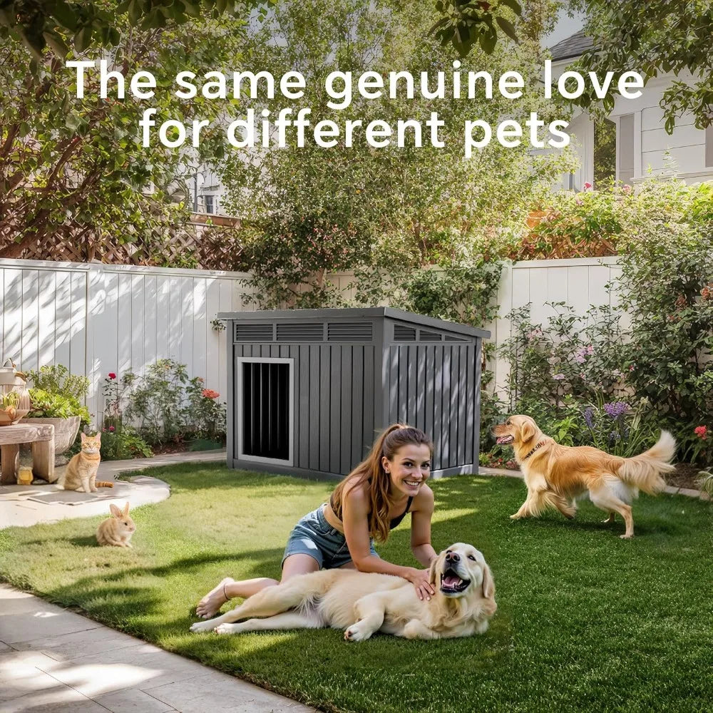 Indoor Outdoor Dog House Weatherproof Roof Removable Floor