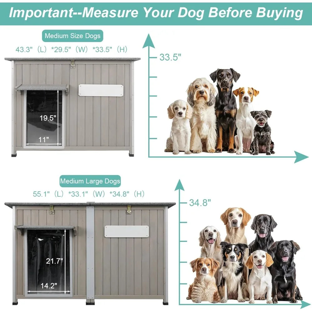 Outdoor Weatherproof Dog House With Raised Feet Anti Chewing