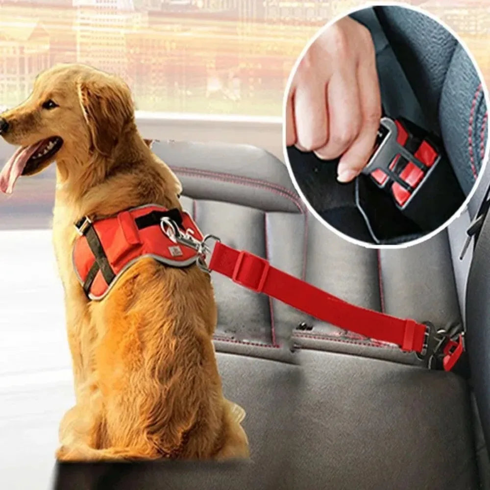 Adjustable Dog Car Seat Belt Harness Clip Safety Lever Vehicle For Cats Pets All Seasons