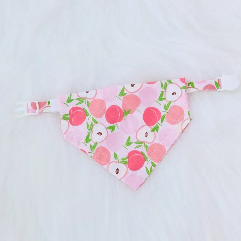Fruit Printing Bandanas For Dogs And Cats Triangle Adjustable Scarf Pet Dog Puppy Grooming Accessories