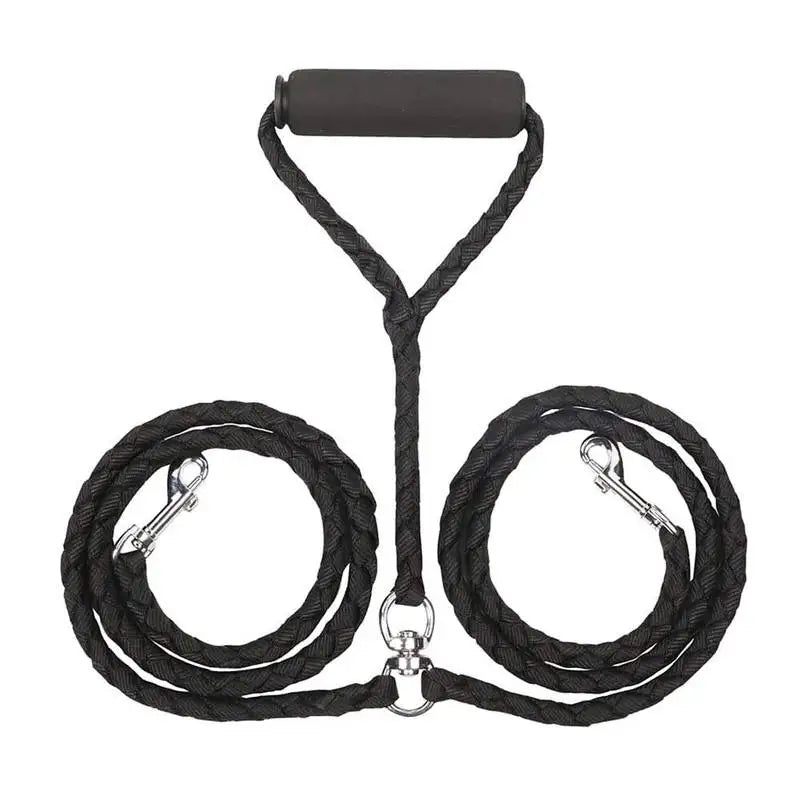 Pet Double Leash 360 Degree Rotation Knotless Dog Walking Leash Nylon Safe Traction Ropes