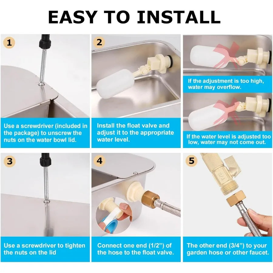 3 Gallon Automatic Dog Water Dispenser With Stainless Steel Bowl For Large Dogs Self Filling Auto Water Fountain Outdoor