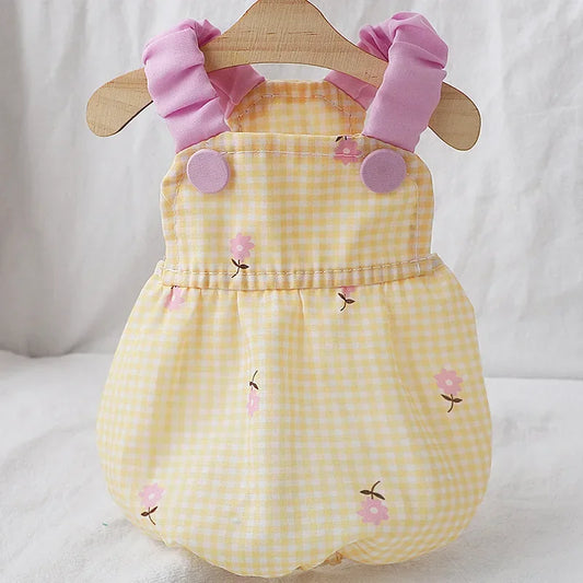 Summer Dog Clothes Plaid Vest Dress Small Chihuahua