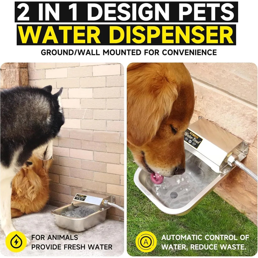 Automatic Dog Waterer 3L Stainless Steel Auto Fill For Pets
