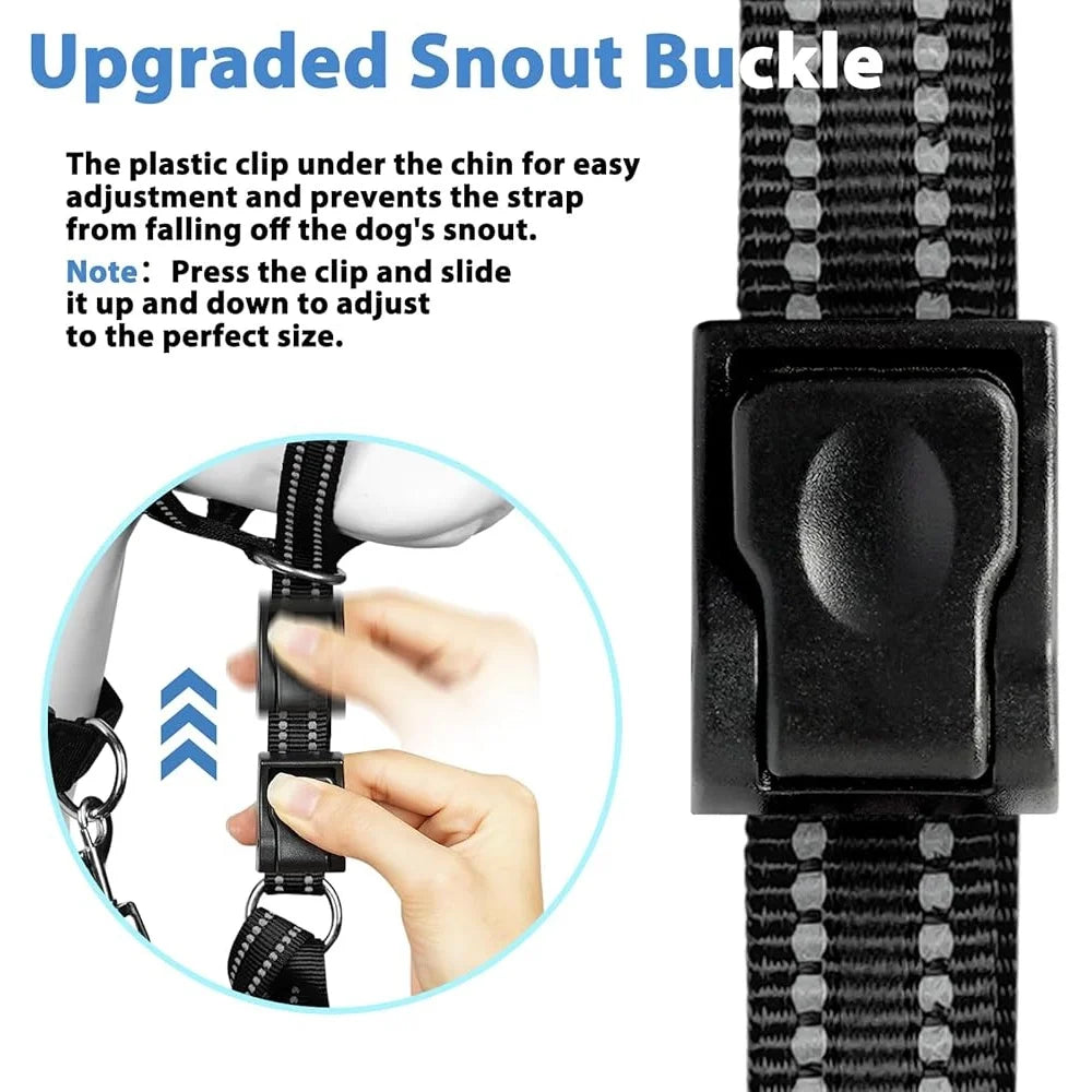 Soft Dog Head Collar No Pull Adjustable Training Halter Padded Safety Nose Leash Reflective Durable Head Harness for Medium Large Dogs