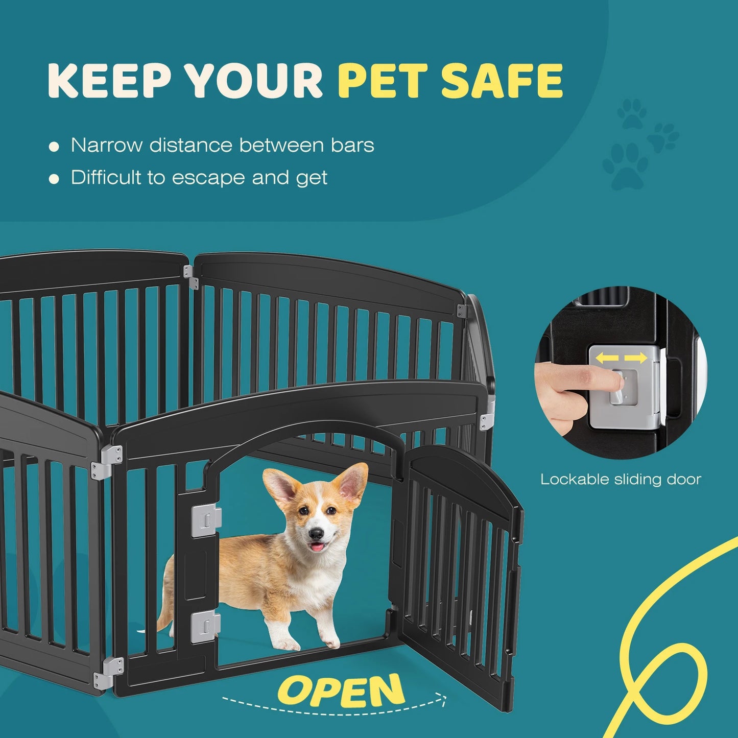 Plastic Dog Playpen 6 Panel 24in Expandable Indoor Fence