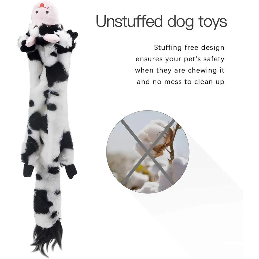Dog Squeaky Toys 5 Pack Plush Crinkle Chew Toys for Large and Medium Dogs No Stuffing Ideal for Teething and Boredom