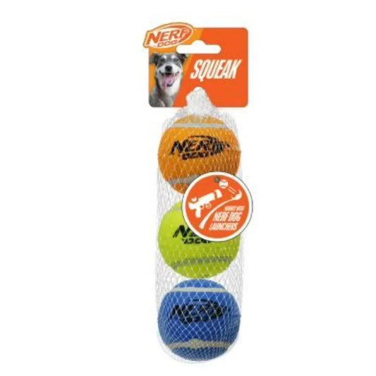 Nerf Dog Squeak Tennis Ball Dog Toy 2.5 Inch 3 Pack