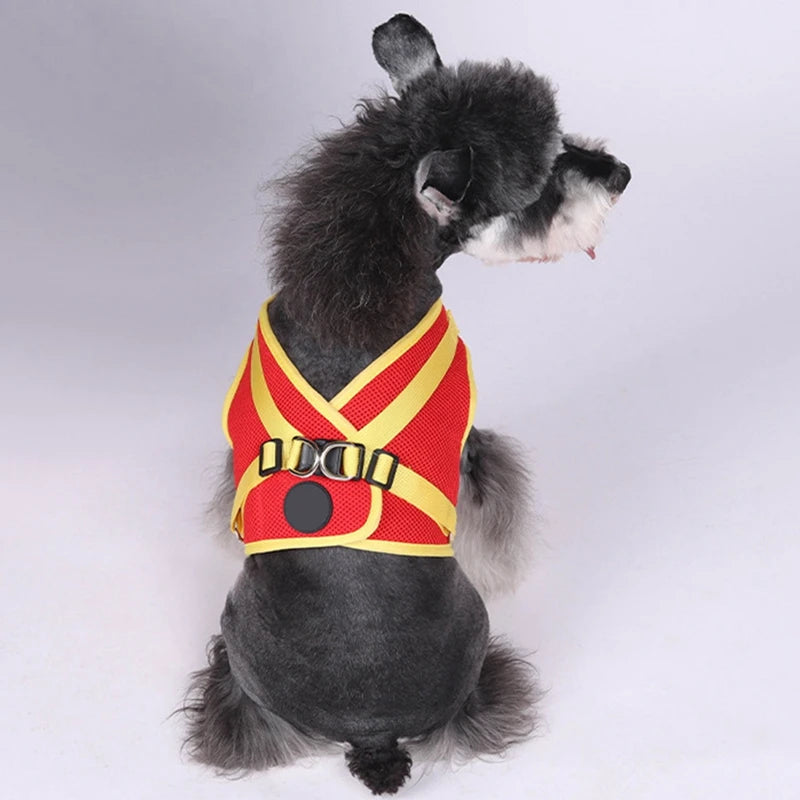 Pet Harness With AirTag Tracker And Leash Set For Small Medium Dogs And Cats Adjustable Chest Strap Outdoor Vest