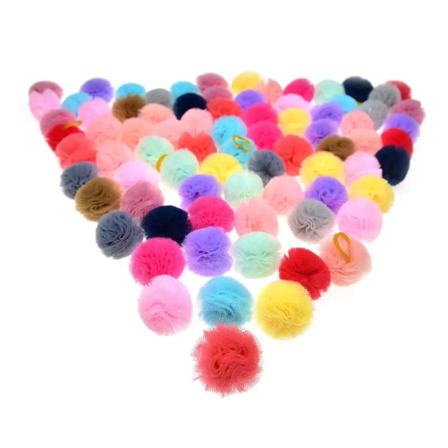 40Pcs Pet Dog Hair Accessories Round Lace Bows Rubber Bands
