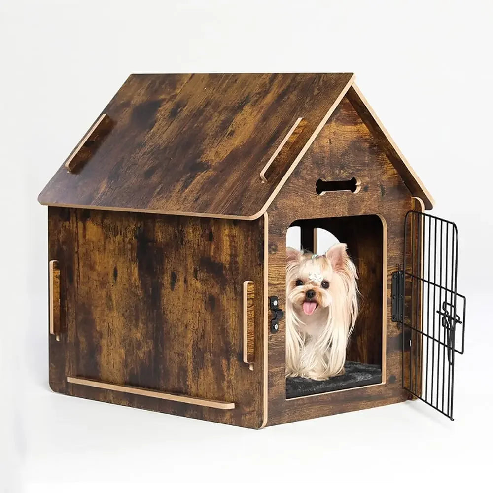 Cozy Wooden Indoor Dog House For Small Pets And Cats